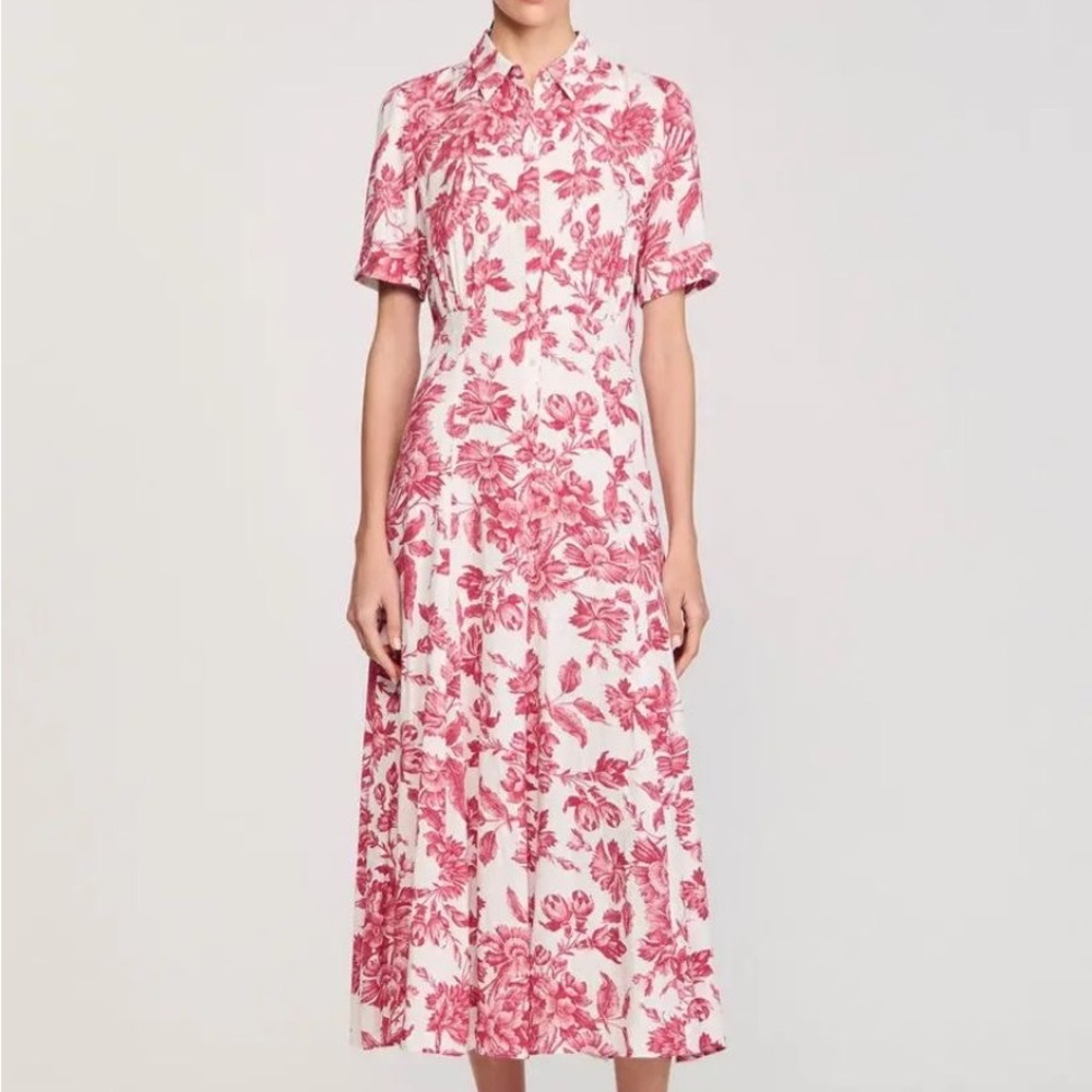 Sandro floral print midi dress